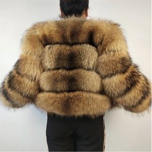 100% REAL RACOON FUR COAT